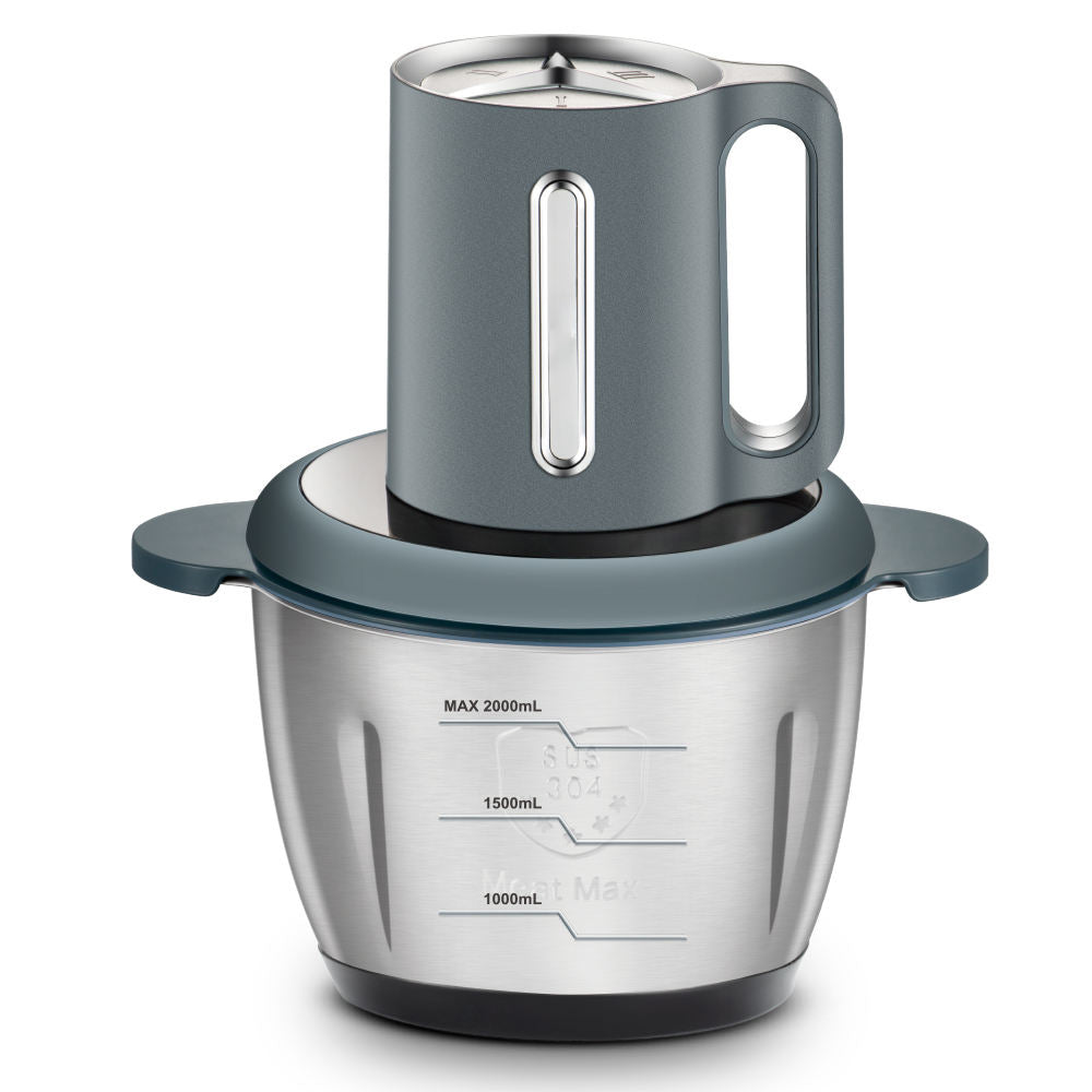 2000ML SUS304 Stainless Steel Electric Meat Grinder - 3-Speed Food Chopper for Home Kitchen