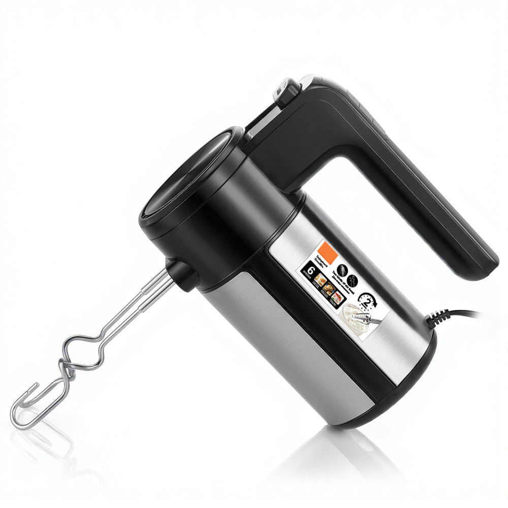Powerful Electric Hand Mixer: 6-Speed Stainless Steel Egg Beater for Baking & Cooking
