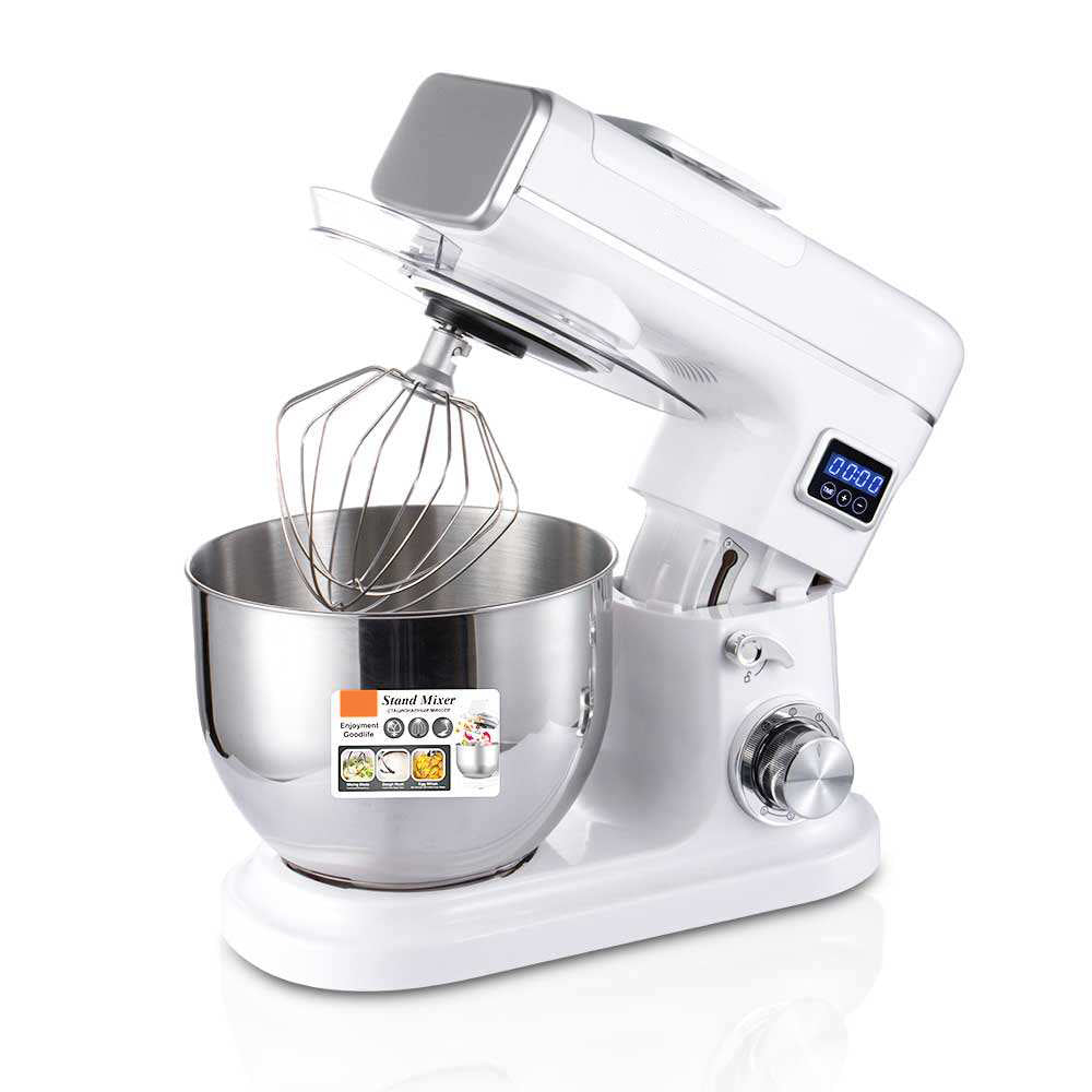 Digital Stand Mixer with Whisk Attachment – 6-Speed Electric Food Mixer for Baking & Cooking