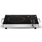 Sleek Stainless Steel Electric Ceramic Cooktop - Multi-Function Infrared Burner with Bilingual (English/Arabic) Controls