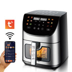 It is an oil-free electric digital air fryer with a visible window