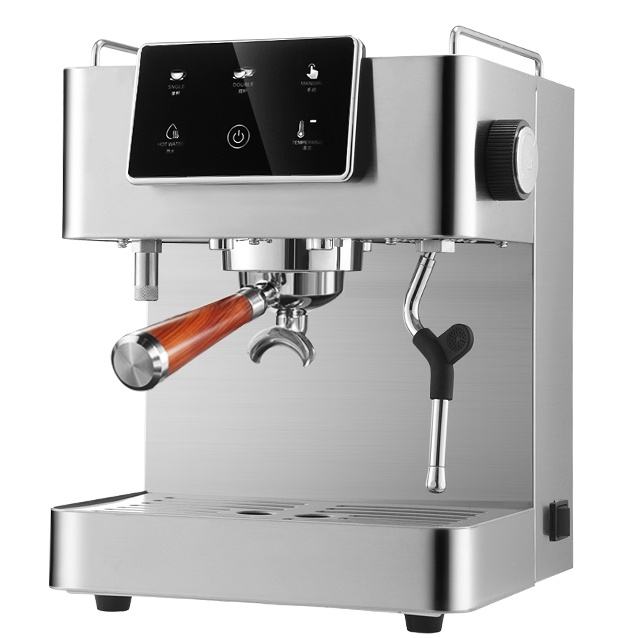 Stainless Steel Semi-Automatic Espresso Machine with Touch Screen - Perfect for Home & Café Baristas