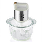 Stylish Glass Bowl Electric Meat Grinder - Multifunctional Food Processor with Stainless Steel Motor, Perfect for Mincing Meat, Vegetables & Fruits