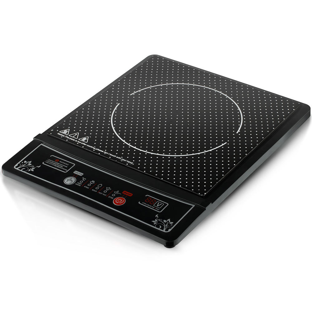 Polka Dot Induction Cooktop - Multi-Function Electric Stove with Precise Temperature Control & Stylish Design Sleek Black Indu