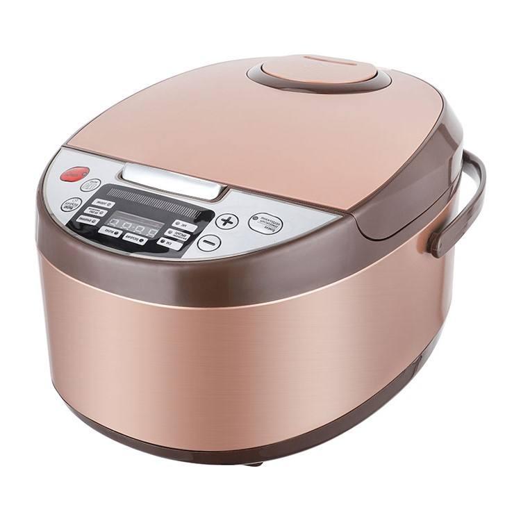 Rose Gold Digital Rice Cooker with Multi-Function Control & Non-Stick Inner Pot