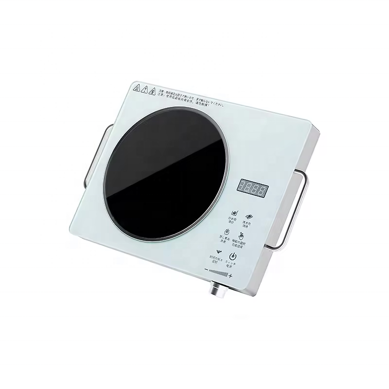 Sleek White Electric Ceramic Cooktop - Multi-Function Infrared Burner with Digital Display & Precision Control