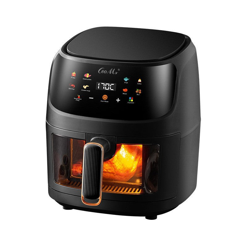 8L Square Visible Modern Multi-Functional Digital Control Electric Air Fryer with Auto Power-Off (for Home & Hotel Use), Plastic Body
