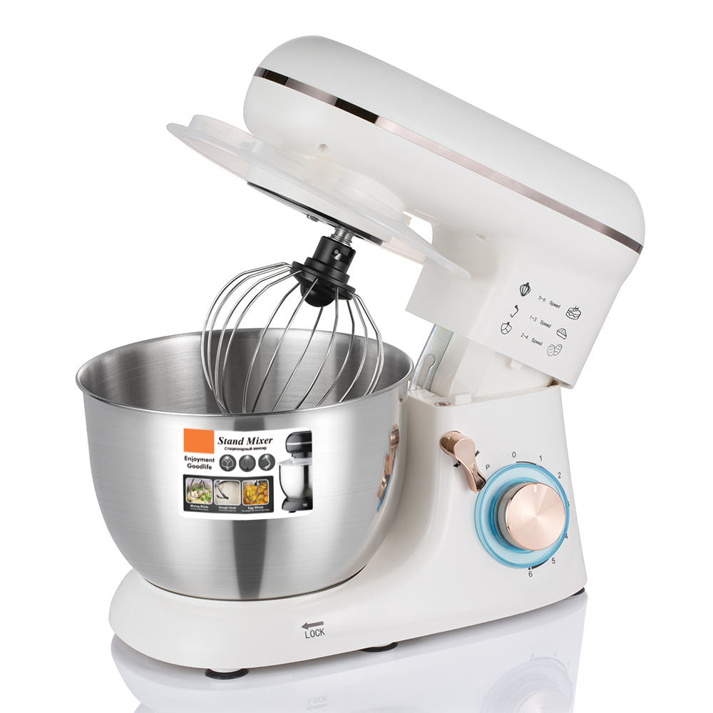 Retro Style 6-Speed Stand Mixer with Stainless Steel Bowl & Whisk - Perfect for Baking Enthusiasts