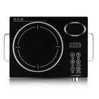 3500W Black Electric Ceramic Cooktop - Multi-Function Infrared Burner with Bilingual (English/Arabic) Controls