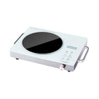 Sleek White Electric Ceramic Cooktop - Multi-Function Infrared Burner with Digital Display & Precision Control