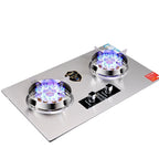 Factory direct supply custom stainless steel double nine-cavity high-fire double stove household liquefied gas natural gas universal timing function gas stove