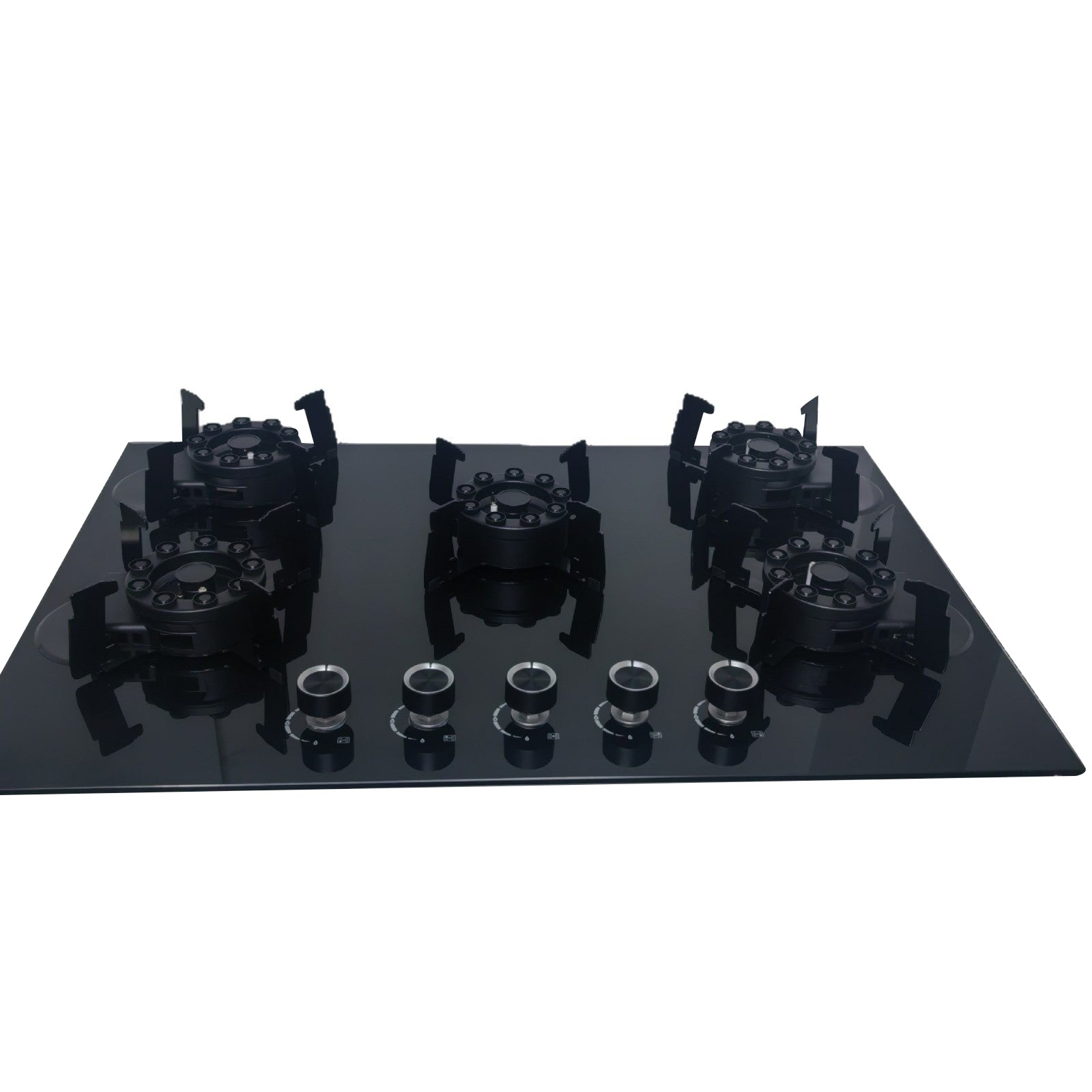 Custom wholesale home 5-burner high-fire flip-top magic disc stove with glass panel embedded, suitable for liquefied gas and natural gas