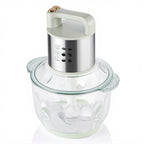 Stylish Glass Bowl Electric Meat Grinder - Multifunctional Food Processor with Stainless Steel Motor, Perfect for Mincing Meat, Vegetables & Fruits