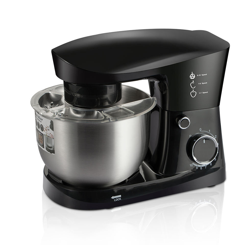 10-Speed Stand Mixer: Powerful Electric Food Mixer with Stainless Steel Bowl for Baking & Cooking