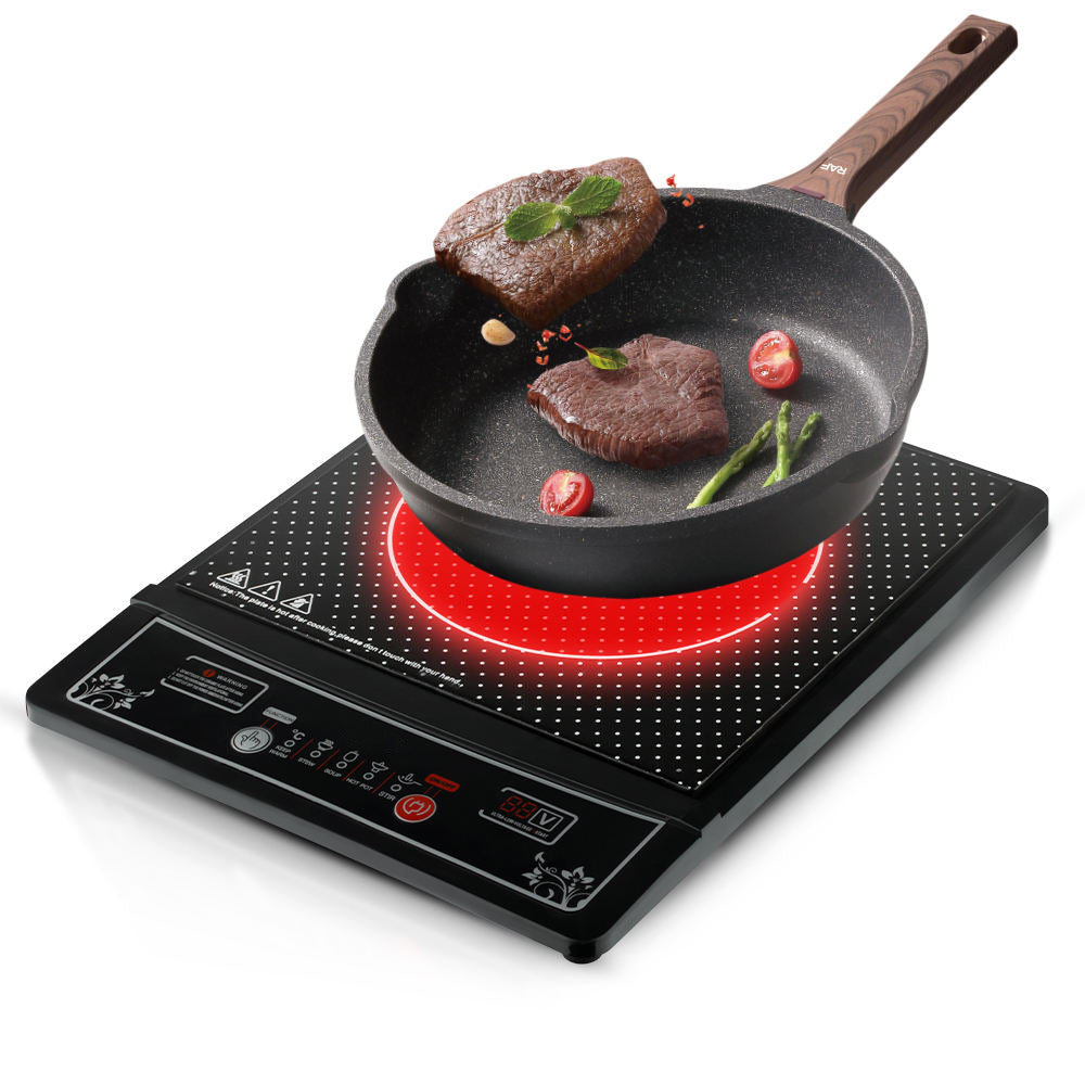 Polka Dot Induction Cooktop - Multi-Function Electric Stove with Precise Temperature Control & Stylish Design Sleek Black Indu
