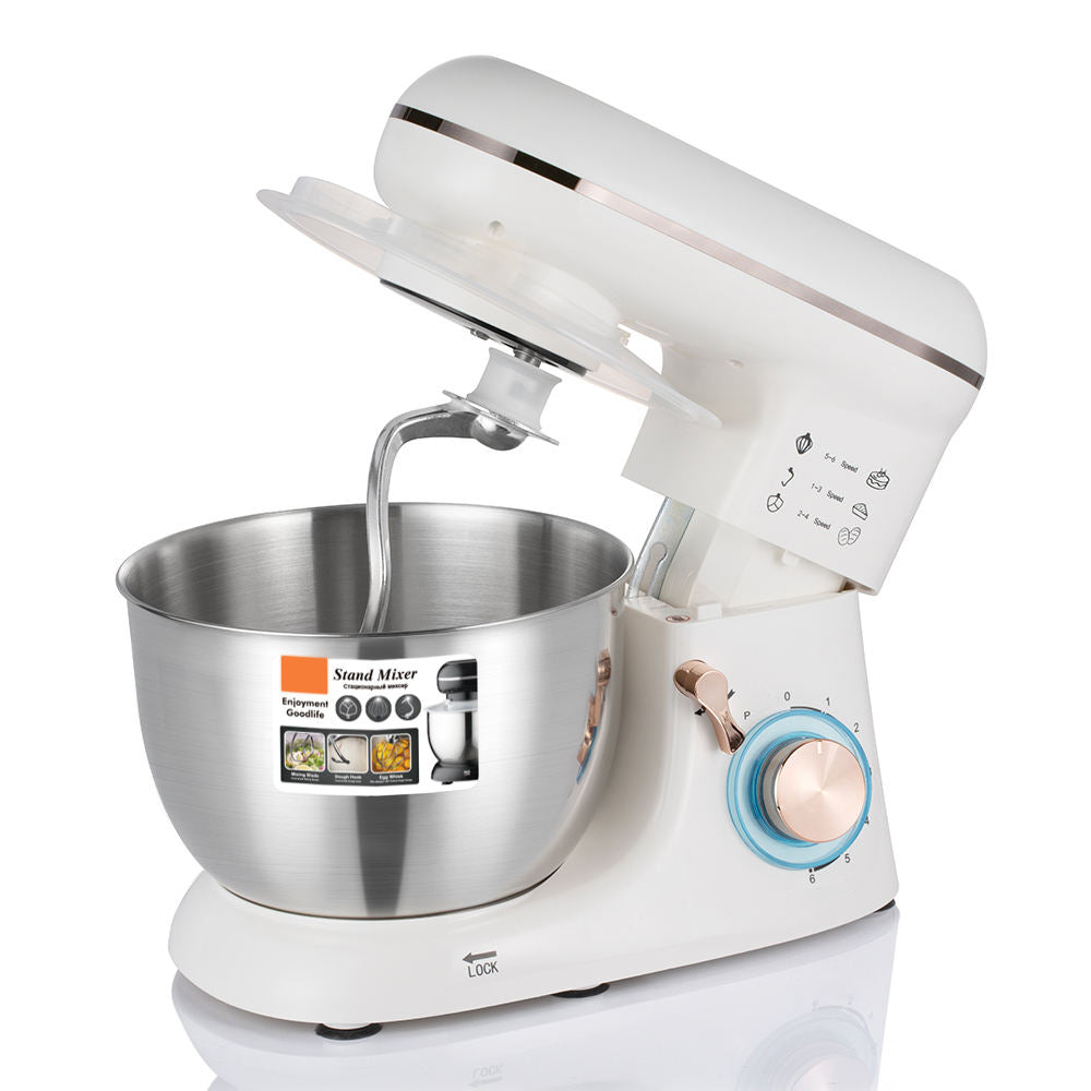 Retro Style 6-Speed Stand Mixer with Stainless Steel Bowl & Whisk - Perfect for Baking Enthusiasts