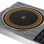 Greek Key Pattern Electric Ceramic Cooktop - Luxury Marble Texture Infrared Burner with Multi-Cooking Modes