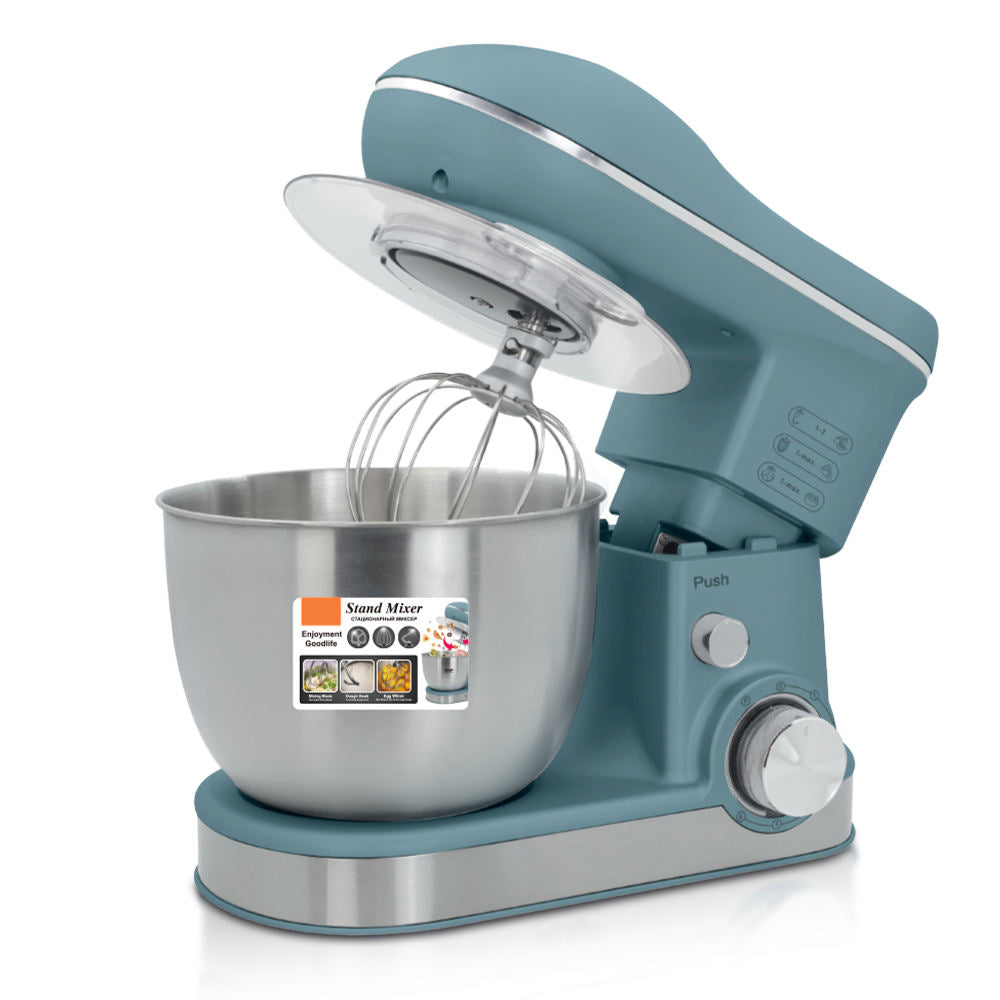 Retro Style Stand Mixer: Multi-Functional Electric Egg Beater with Stainless Steel Bowl