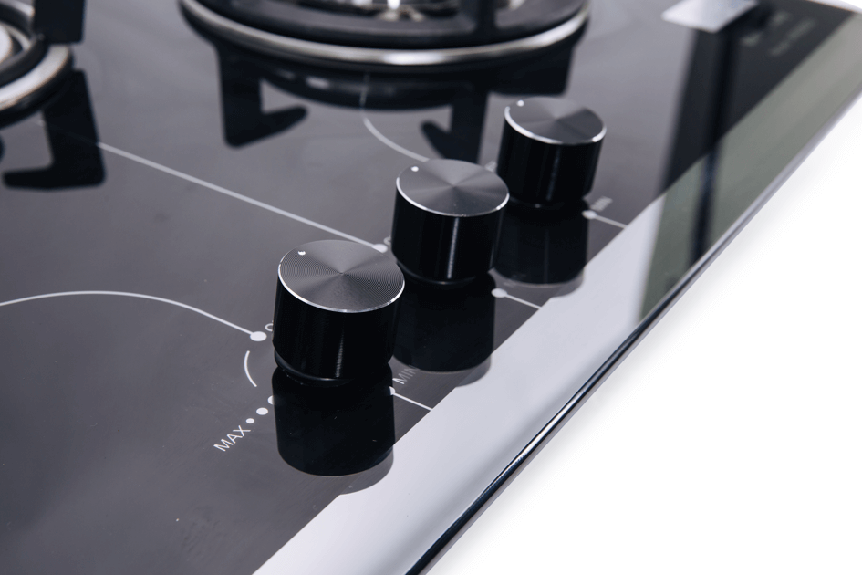 High quality Kitchen Queen triple burner built-in hob tempered glass surface gas stove made in China