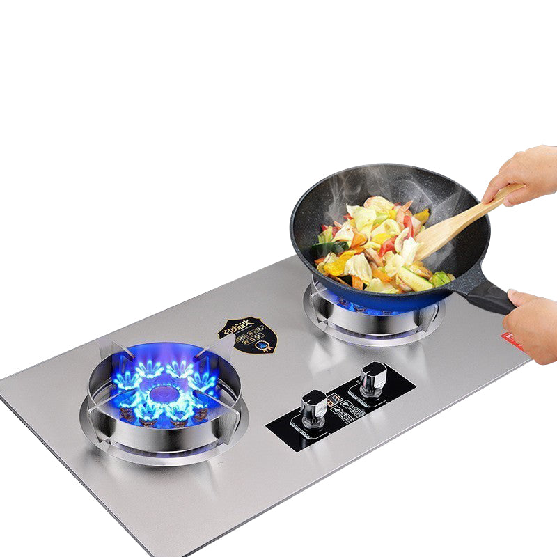 Factory direct supply custom stainless steel double nine-cavity high-fire double stove household liquefied gas natural gas universal timing function gas stove