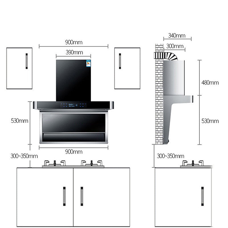 Ultimate 7-Shape Hood: Dual Motor, Smart Sensor & Display