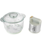 Stylish Glass Bowl Electric Meat Grinder - Multifunctional Food Processor with Stainless Steel Motor, Perfect for Mincing Meat, Vegetables & Fruits