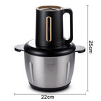 2000ML SUS304 Stainless Steel Electric Meat Grinder - 3-Speed Food Chopper for Home Kitchen