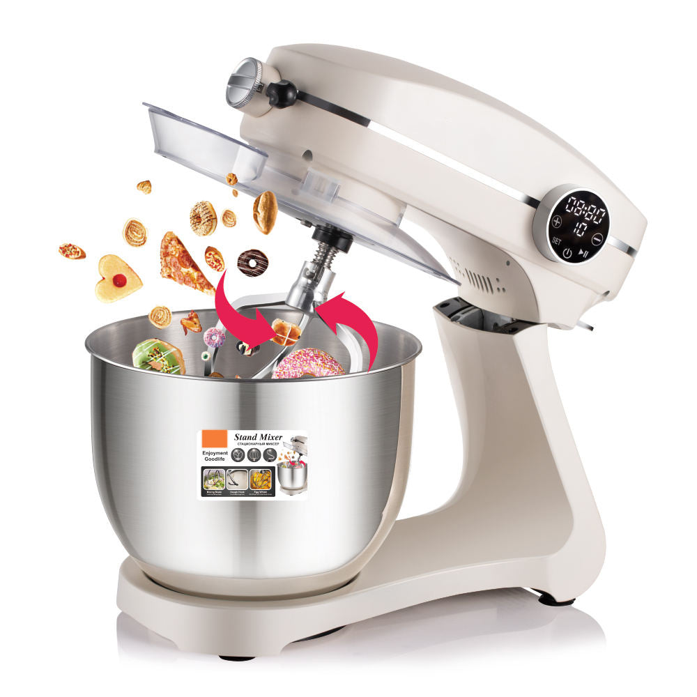 Digital Stand Mixer with Stainless Steel Bowl & Multiple Attachments – Perfect for Baking & Mixing