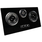 Custom wholesale, export-friendly, three-burner gas stove with tempered glass panel and full airflow for super-powerful firepower