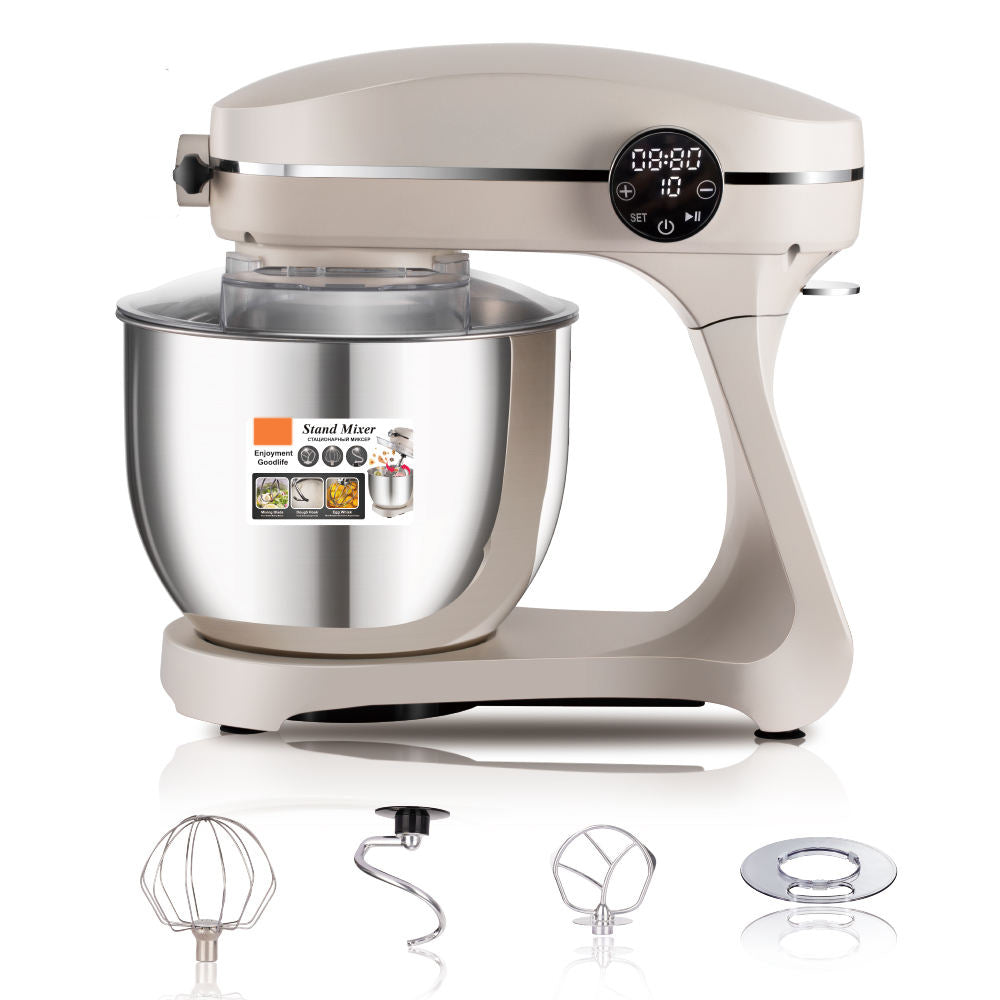 Digital Stand Mixer with Stainless Steel Bowl & Multiple Attachments – Perfect for Baking & Mixing