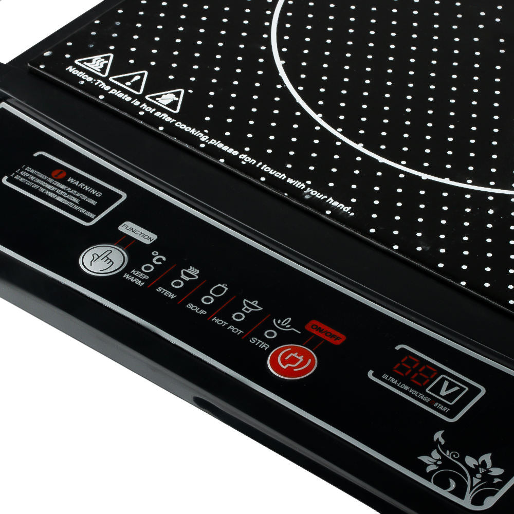 Polka Dot Induction Cooktop - Multi-Function Electric Stove with Precise Temperature Control & Stylish Design Sleek Black Indu