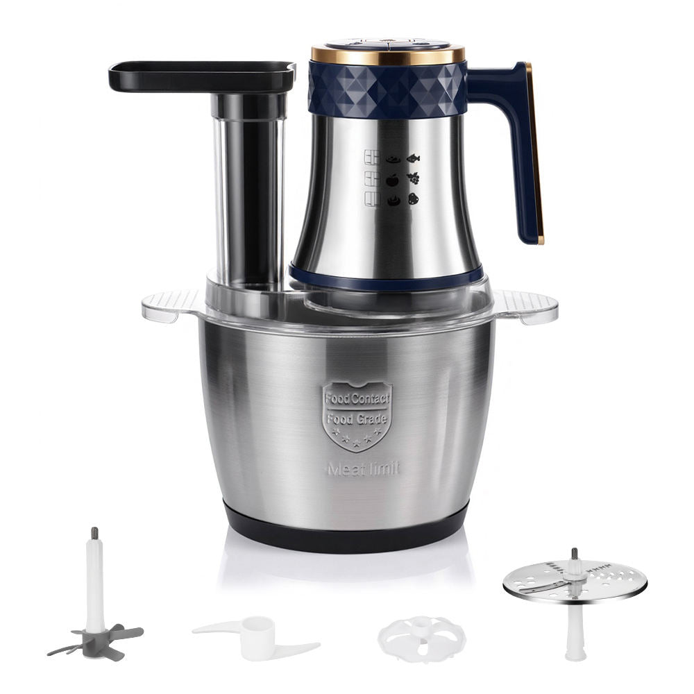 Multifunctional Stainless Steel Food Processor & Meat Grinder - 3L Large Capacity, Food-Grade Material for Effortless Chopping & Grinding