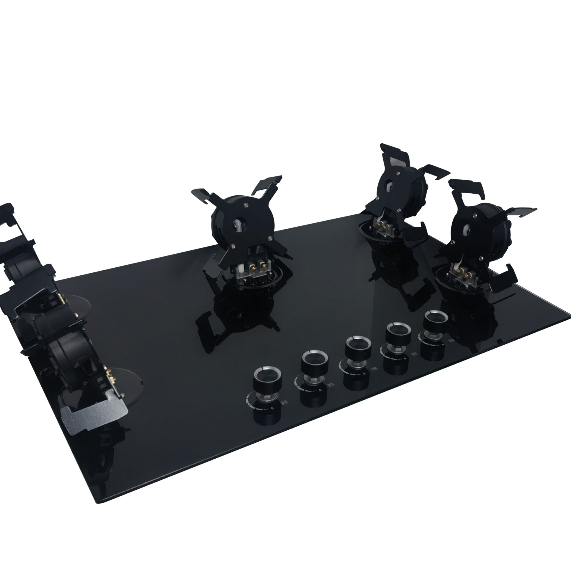 Custom wholesale home 5-burner high-fire flip-top magic disc stove with glass panel embedded, suitable for liquefied gas and natural gas