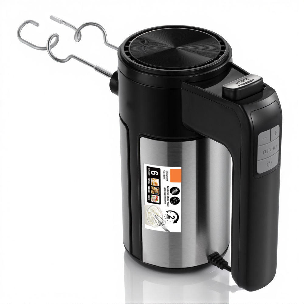 Powerful Electric Hand Mixer: 6-Speed Stainless Steel Egg Beater for Baking & Cooking