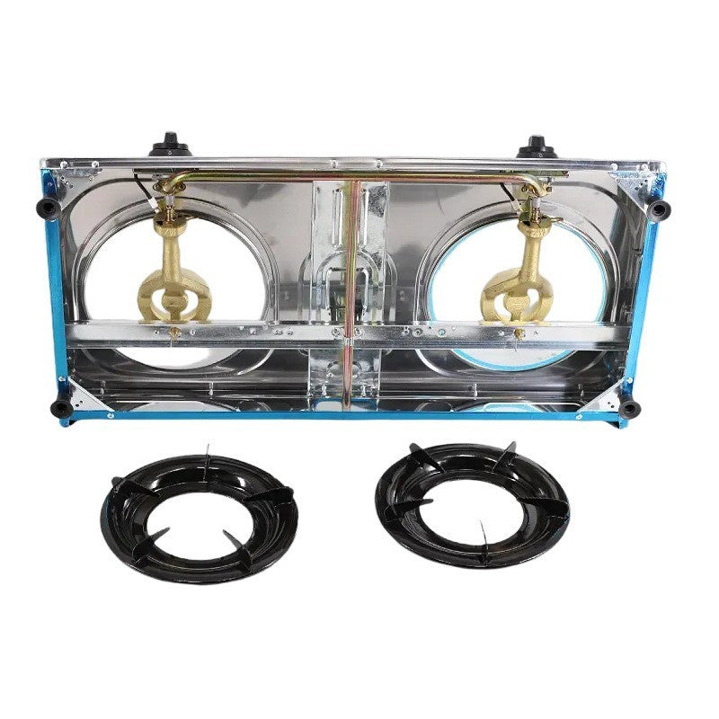Hot selling gas double cooktop built-in dual-purpose stove, custom wholesale, household style, tempered glass for easy cleaning, high-fire energy saving with flameout protection