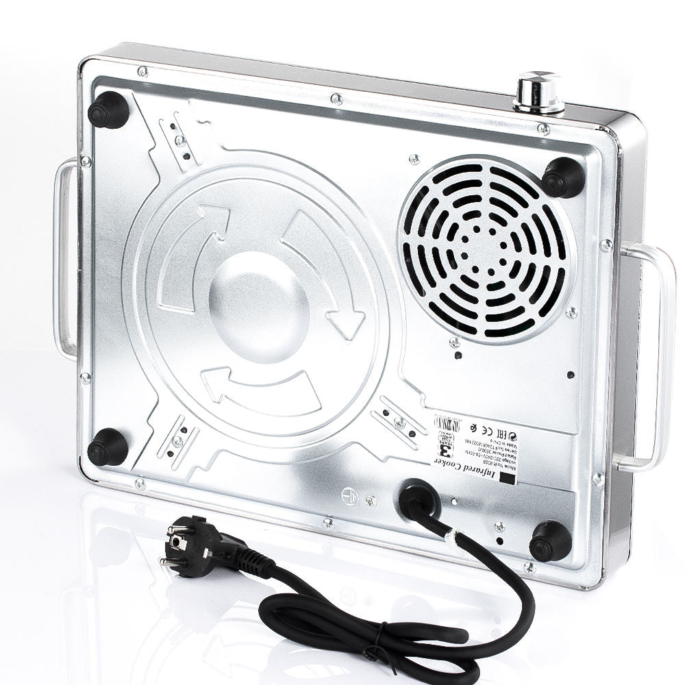 Greek Key Pattern Electric Ceramic Cooktop - Luxury Marble Texture Infrared Burner with Multi-Cooking Modes