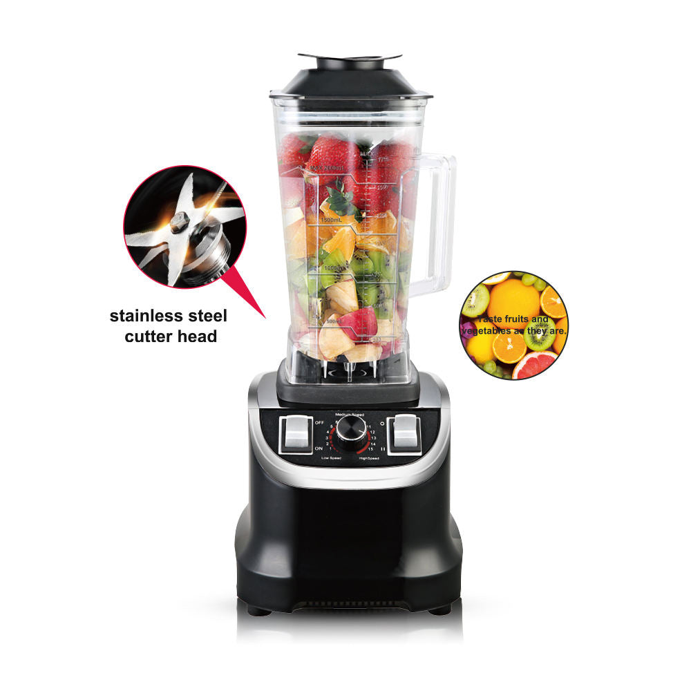 Professional-Grade 4500W High-Speed Electric Stainless Steel Kitchen Blender 2L Slow Juicer Waterproof