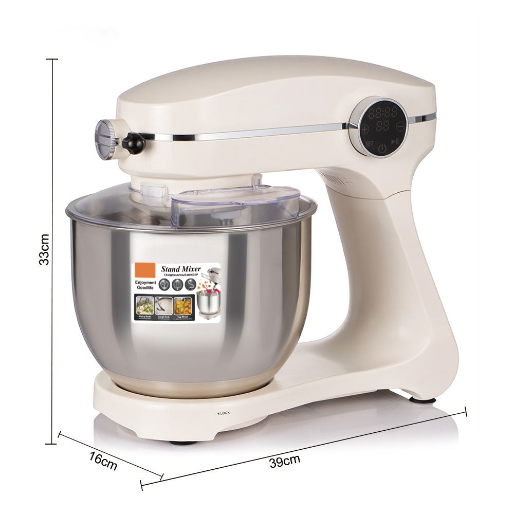 Digital Stand Mixer with Stainless Steel Bowl & Multiple Attachments – Perfect for Baking & Mixing