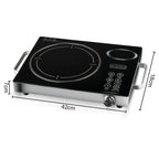 3500W Black Electric Ceramic Cooktop - Multi-Function Infrared Burner with Bilingual (English/Arabic) Controls