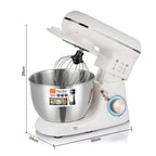 Retro Style 6-Speed Stand Mixer with Stainless Steel Bowl & Whisk - Perfect for Baking Enthusiasts