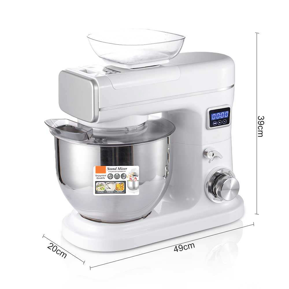 Digital Stand Mixer with Whisk Attachment – 6-Speed Electric Food Mixer for Baking & Cooking