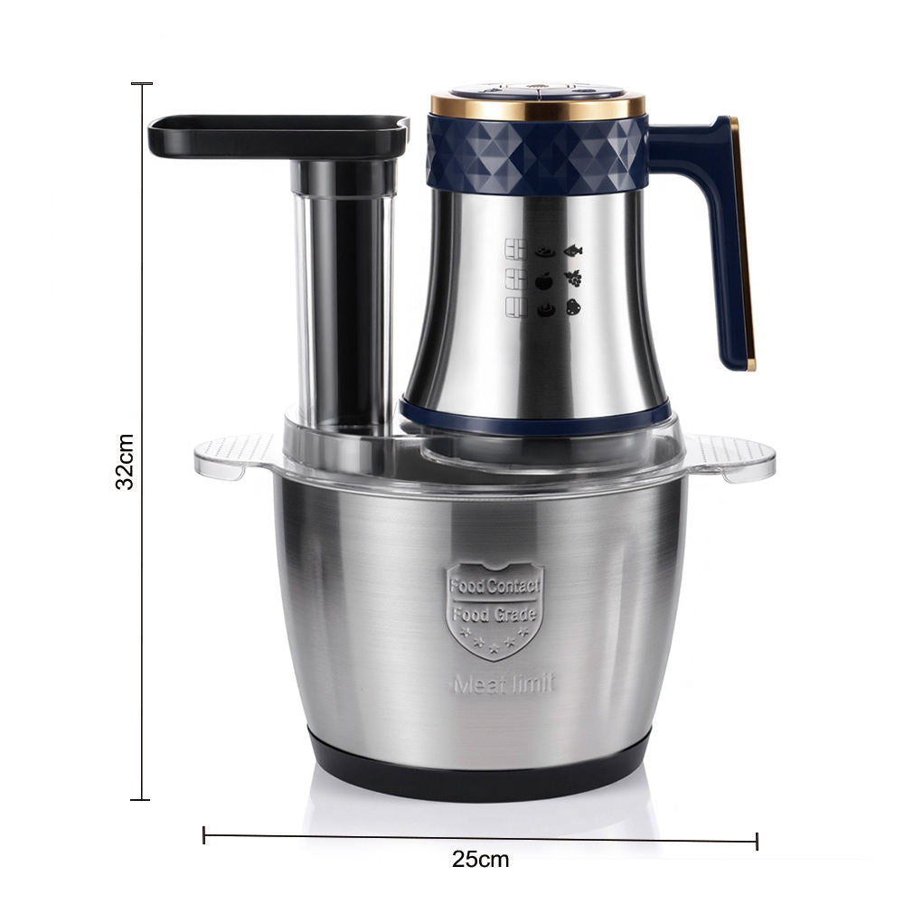 Multifunctional Stainless Steel Food Processor & Meat Grinder - 3L Large Capacity, Food-Grade Material for Effortless Chopping & Grinding