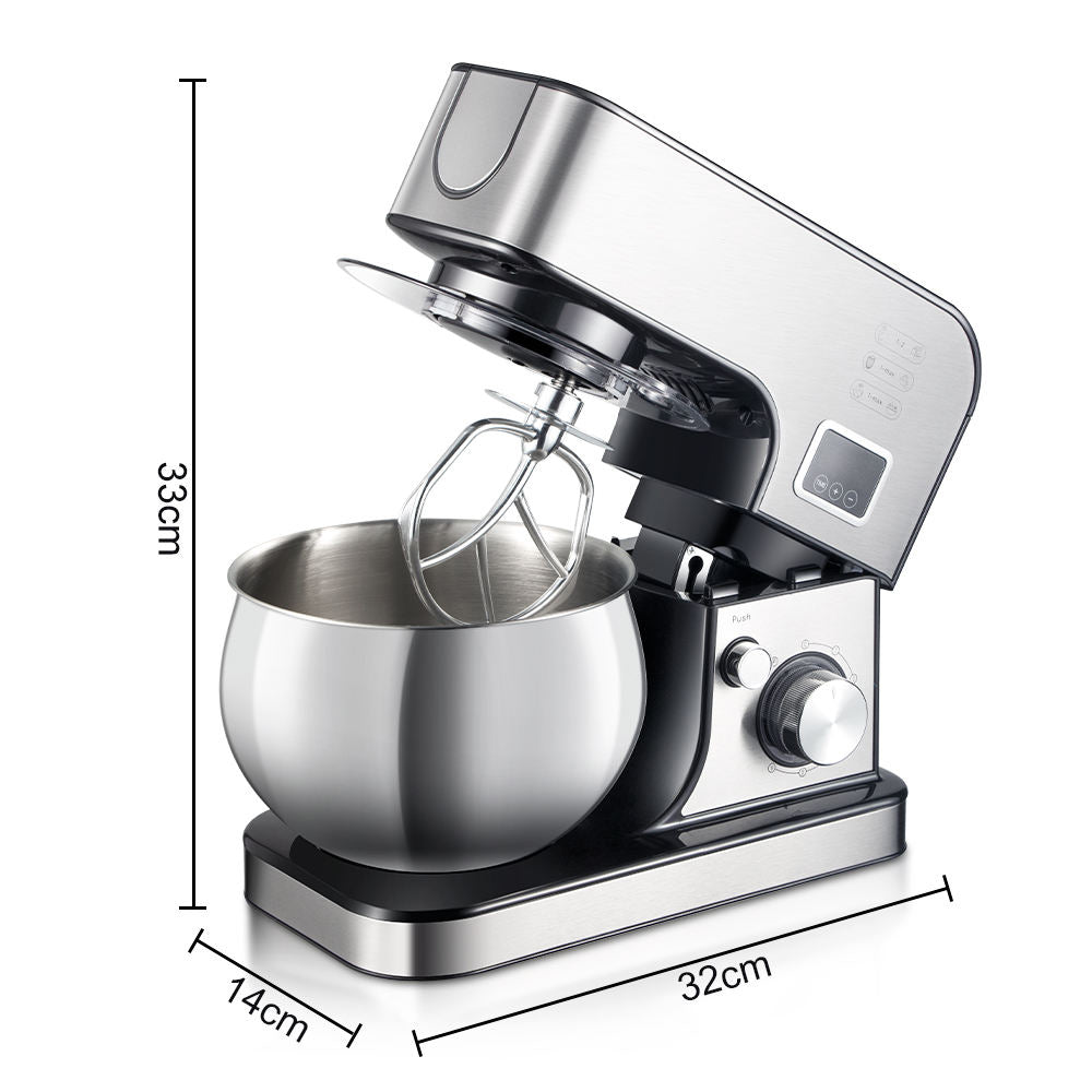 Stainless Steel Stand Mixer with Whisk Attachment – Professional-Grade Dough & Batter Mixing