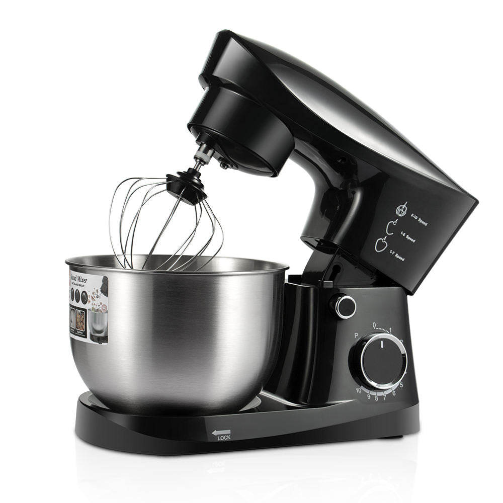 10-Speed Stand Mixer: Powerful Electric Food Mixer with Stainless Steel Bowl for Baking & Cooking