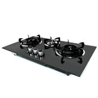 Custom wholesale, export-friendly, three-burner gas stove with tempered glass panel and full airflow for super-powerful firepower
